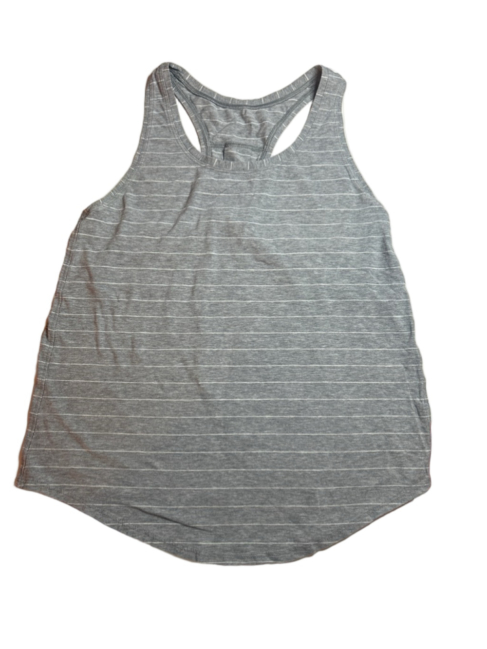 Women's Lululemon Gray & White Striped Racerback Tank Top M